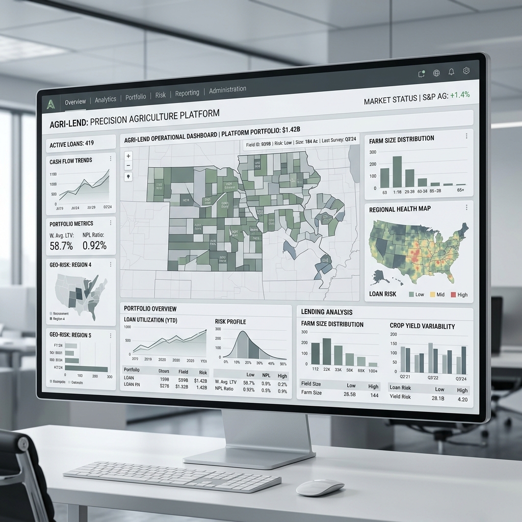 Verdian dashboard showing agricultural portfolio visibility